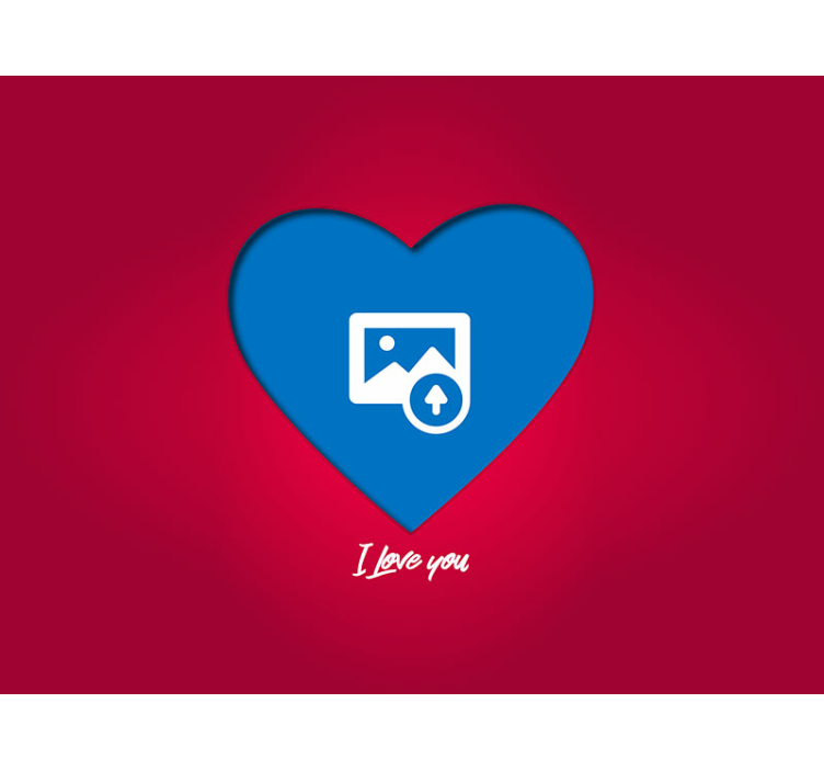 Papel mural rojo marco de corazón con foto - TenVinilo