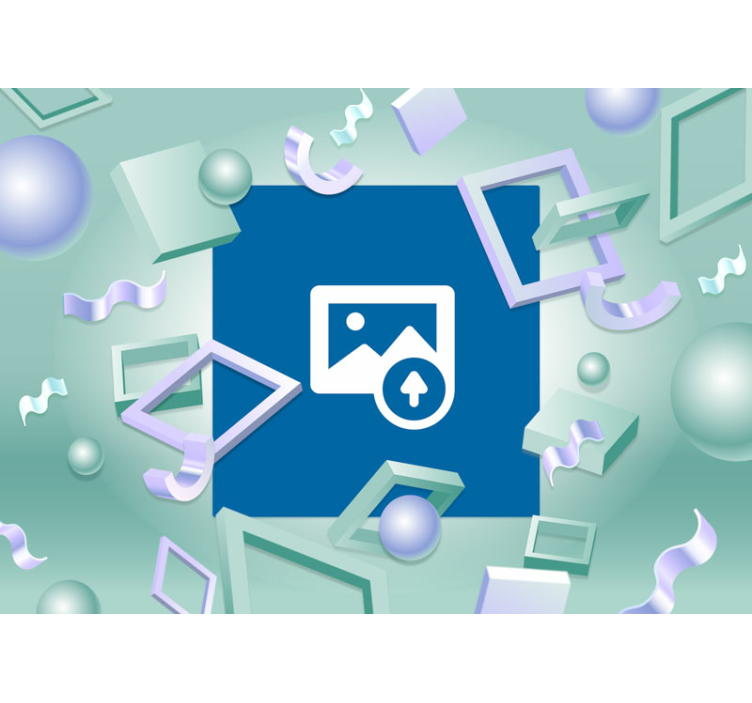 Fotomural 3D piezas geométricas con foto - TenVinilo