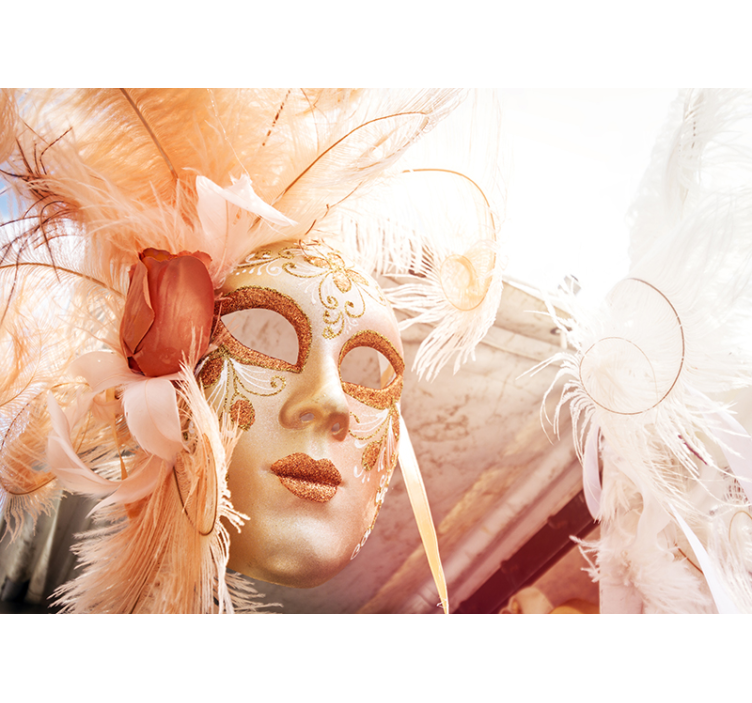 Mural de amor máscara de carnaval elegante - TenVinilo