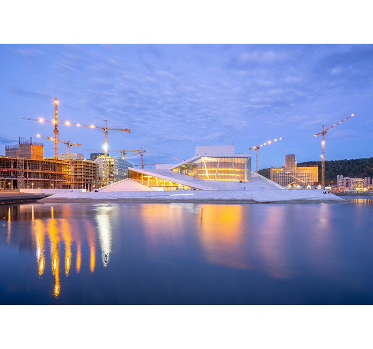 Papel mural ciudades diseño arquitectónico moderno - TenVinilo