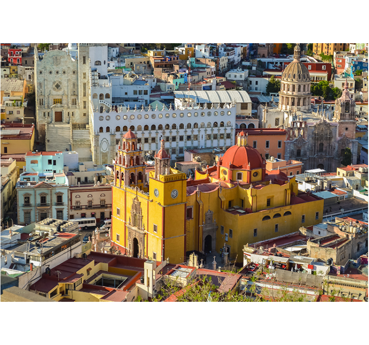 Papel mural ciudades histórica catedral amarilla - TenVinilo