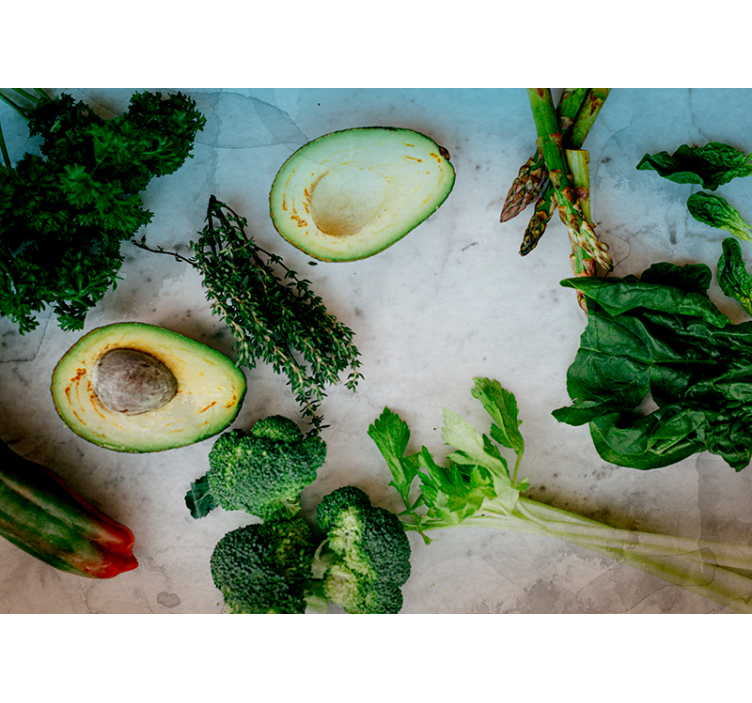 Papel mural cocina arreglo de aguacate fresco - TenVinilo