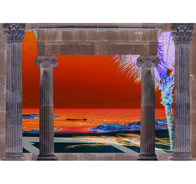 Papel mural paisajes vista costera tropical - TenVinilo