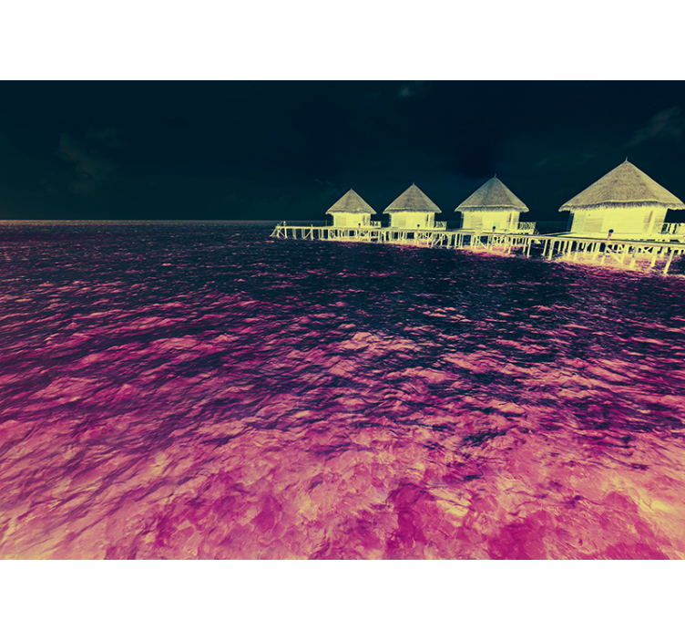 Papel mural lago sereno refugio acuático - TenVinilo