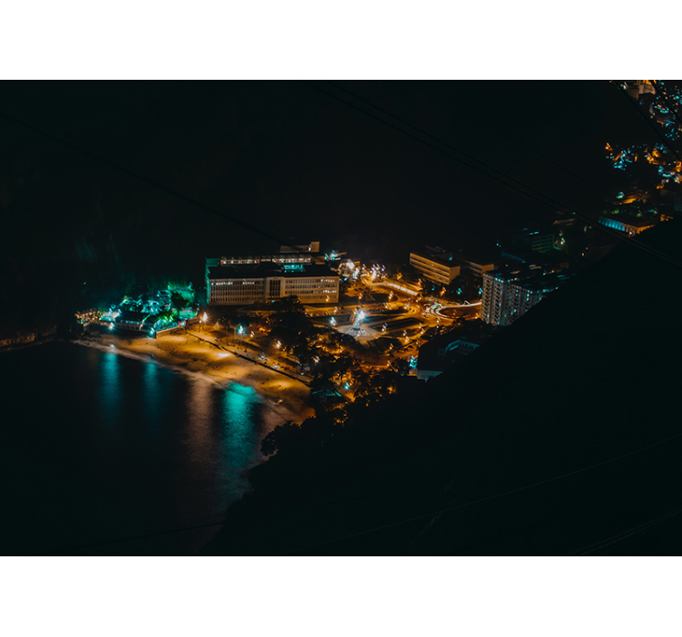 Papel mural ciudades vista nocturna urbana - TenVinilo