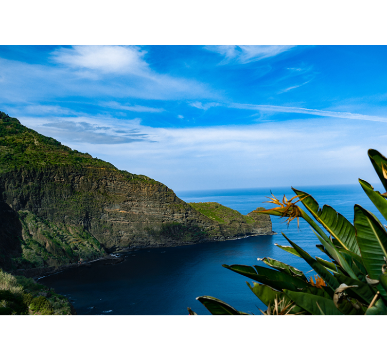 Papel mural paisajes vista de montaña y mar - TenVinilo
