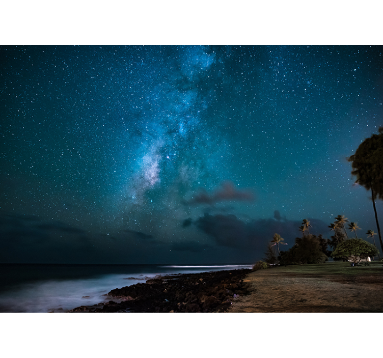 Papel mural espacio cielo nocturno estrellado - TenVinilo