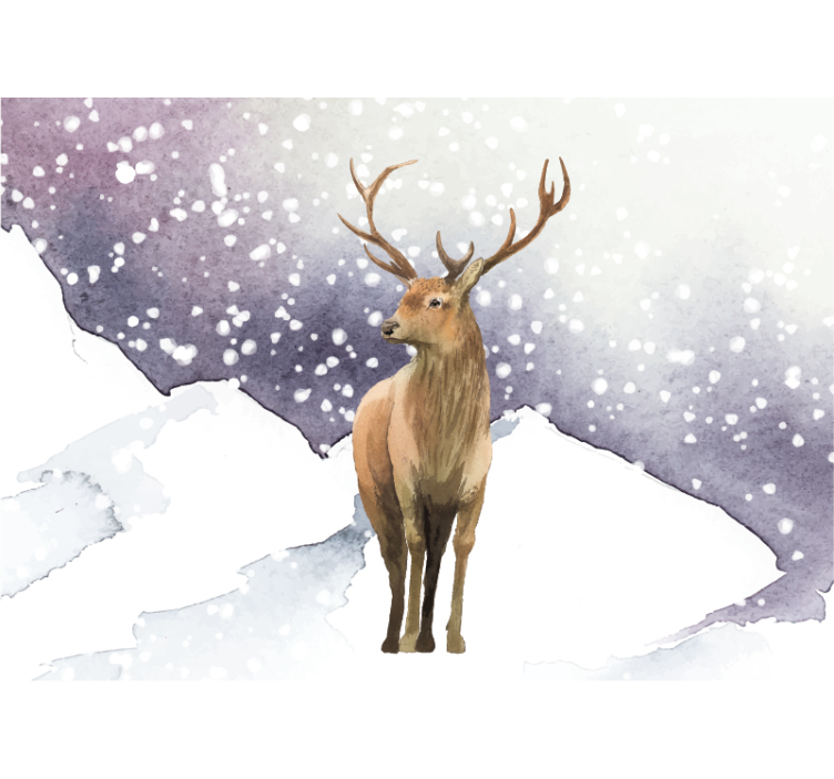 Mural de animales escena de ciervos majestuosos - TenVinilo