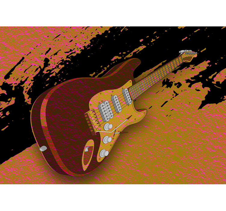 Fotomural retro Guitarra 3d "estilo urbano" - TenVinilo