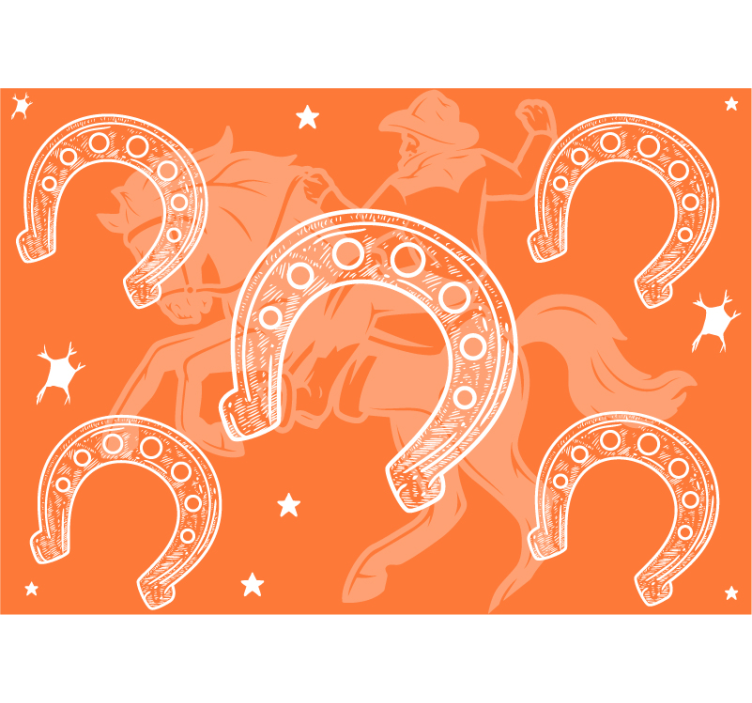 Papel mural vehículos escena de rodeo horseshoe - TenVinilo