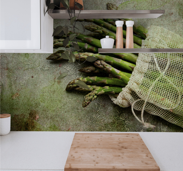 Papel mural flores delicias de espárragos - TenVinilo