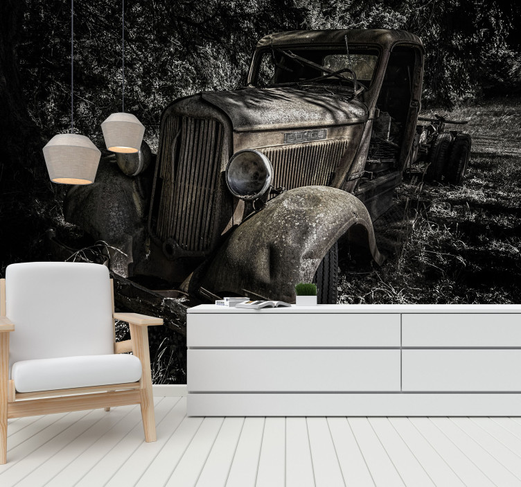Fotomural de coche Fotomural vehículo viejo y gastado - TenVinilo