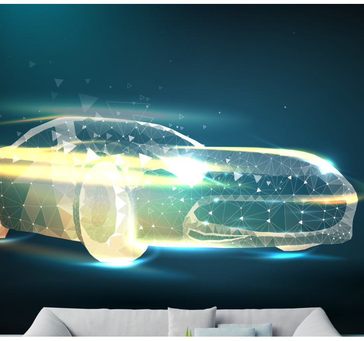 Fotomural de coche Vehículo metálico y monocromático - TenVinilo