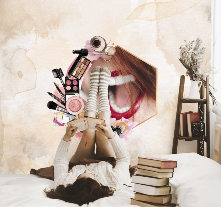 Fotomural dormitorio de maquillaje con foto - TenVinilo