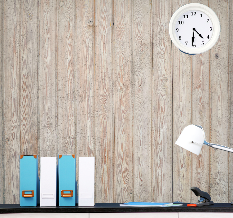 Fotomural madera Tablones horizontales de color marrón claro - TenVinilo