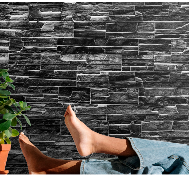 Fotomural imitación ladrillo oscuro - TenVinilo