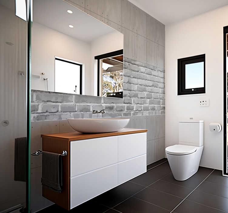 Fotomural baño los paneles de hormigón - TenVinilo