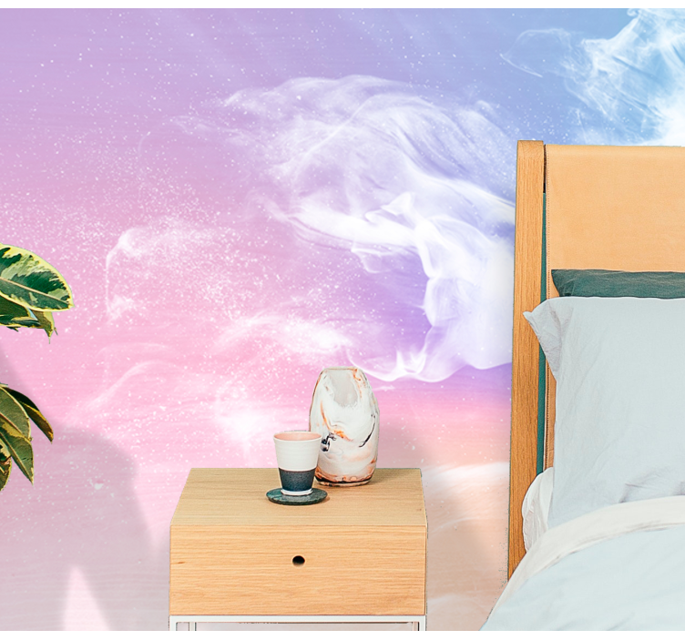 Fotomural habitación matrimonio Humo rosa pastel - TenVinilo