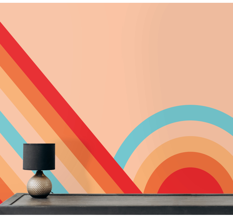 Fotomural retro Semicírculos pop de los 70 - TenVinilo
