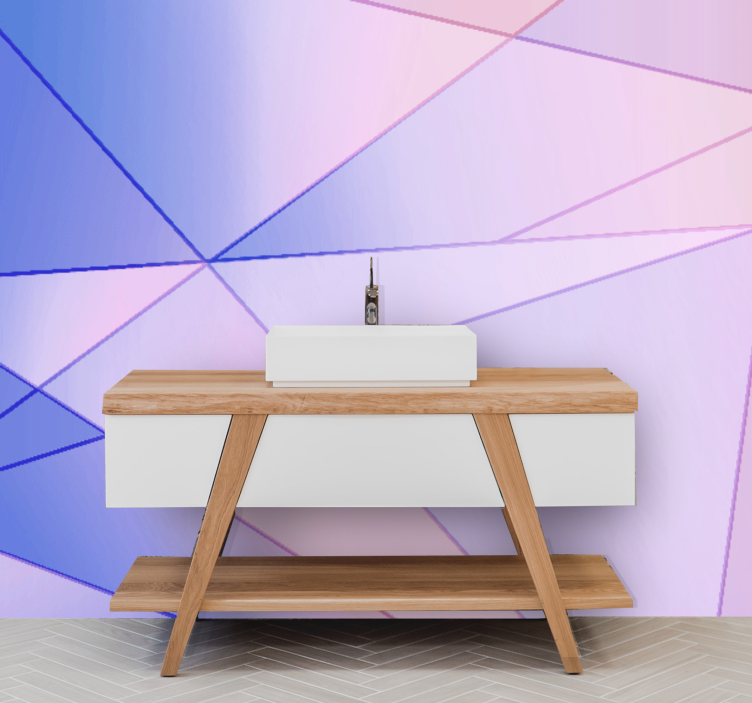 Mural abstracto juego de color geométrico - TenVinilo