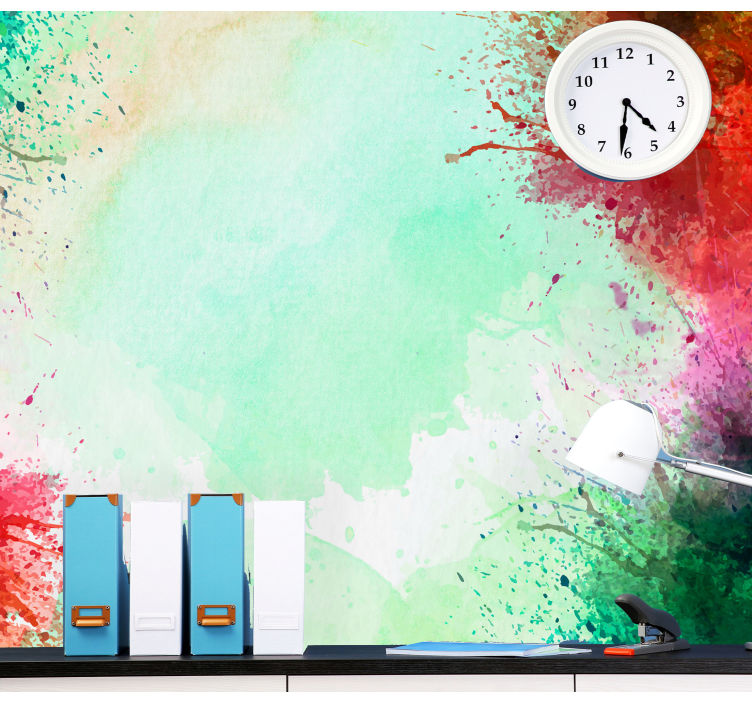 Mural abstracto motivos de salpicaduras coloridas - TenVinilo