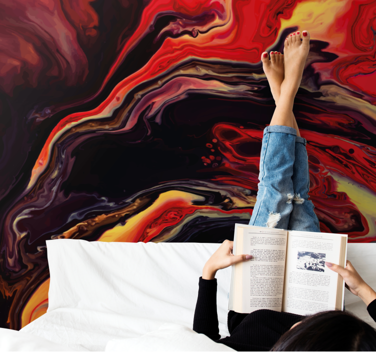 Mural abstracto patrones en espiral dinámicos - TenVinilo