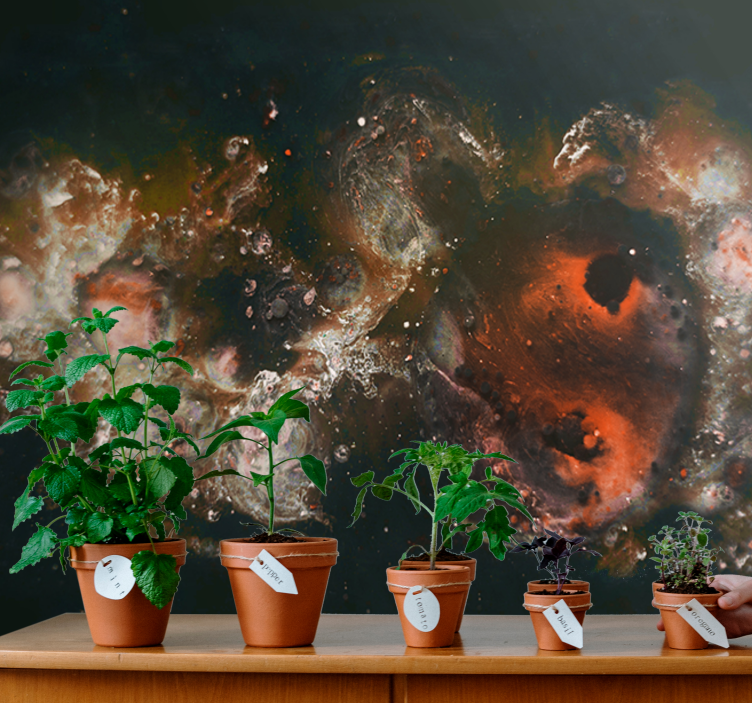 Mural abstracto patrones fluidos celestiales - TenVinilo