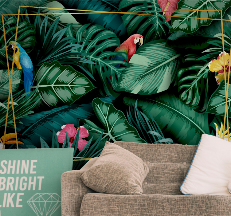 Fotomural animale Aves de la selva tropical - TenVinilo