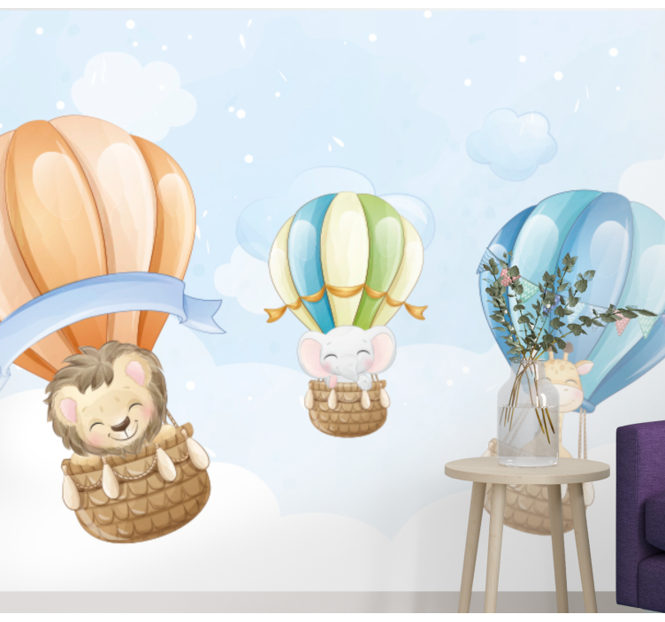 Mural de animales globos inflables - TenVinilo