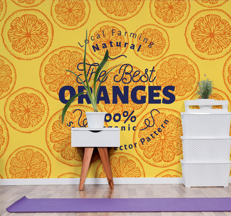 Mural de animales las mejores naranjas de cultivo natural - TenVinilo
