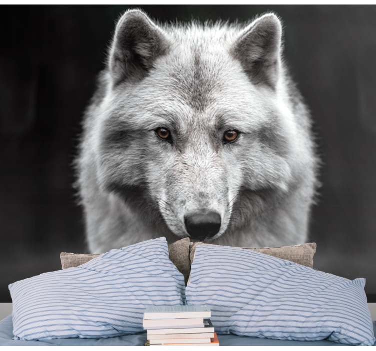 Mural de animales majestuoso retrato de lobo - TenVinilo