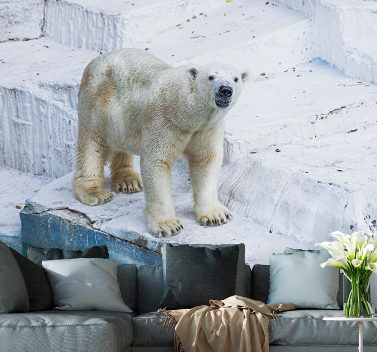Mural de animales pose del oso polar - TenVinilo