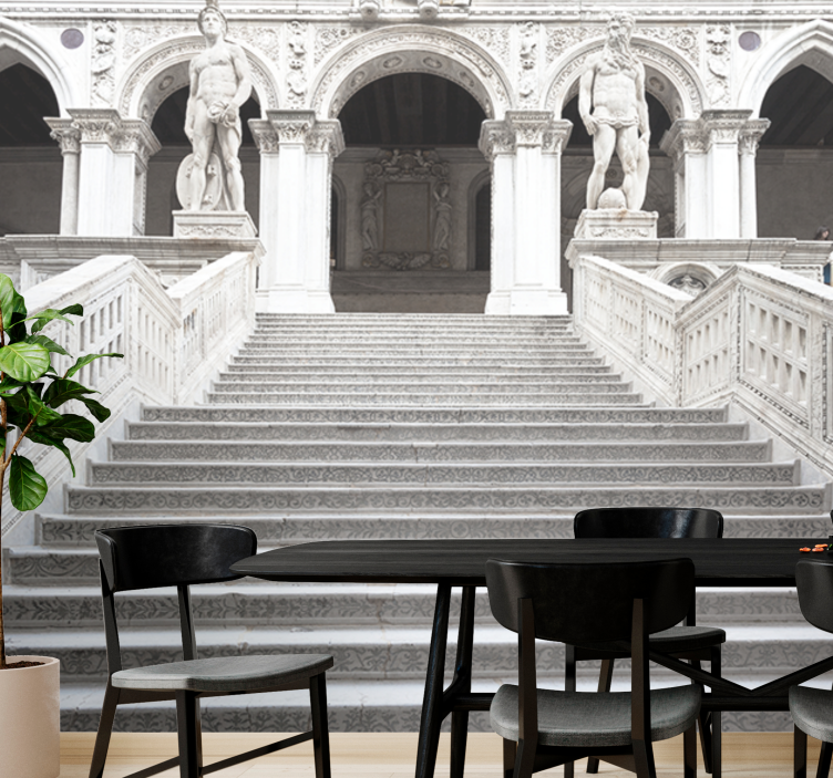 Mural de arte clásico escalera de piedra majestuosa - TenVinilo