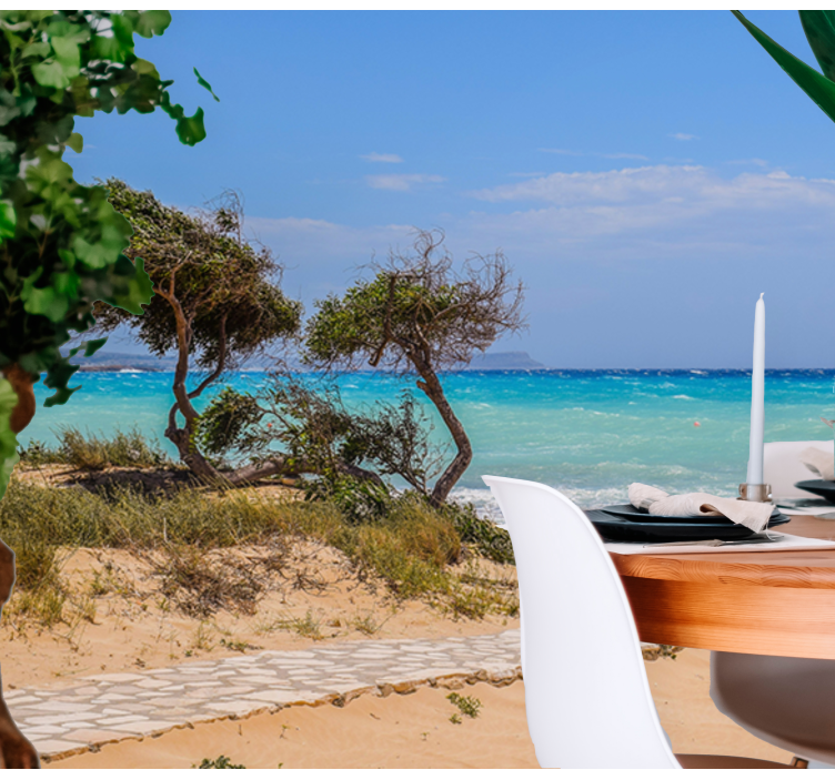 Fotomural mar Camino blanco a la playa - TenVinilo