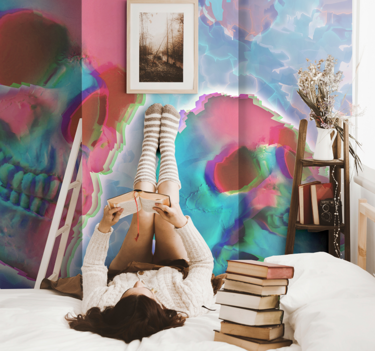 Fotomural cabeza de Muerte Psicodélica - TenVinilo