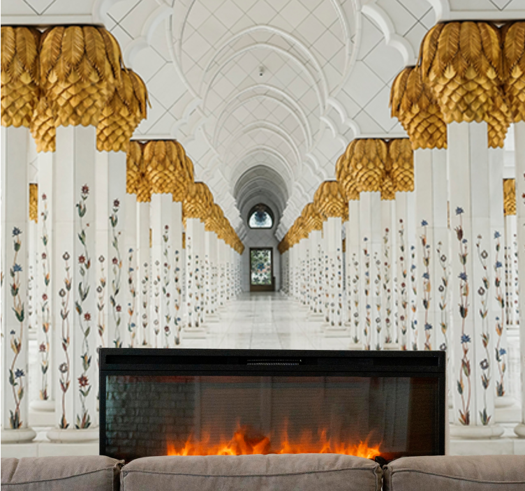 Papel mural africano vestíbulo de columnas majestuoso - TenVinilo