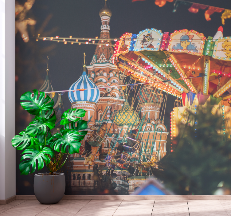 Papel mural ciudades carnaval de san basilio - TenVinilo