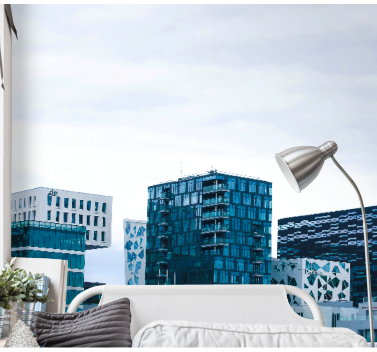 Papel mural ciudades horizonte urbano moderno - TenVinilo