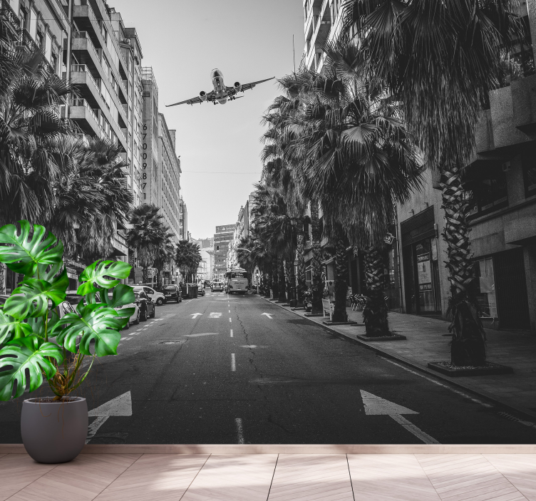 Papel mural ciudades vista aérea urbana - TenVinilo