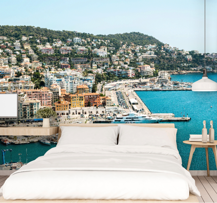 Papel mural ciudades vista de ciudad costera - TenVinilo