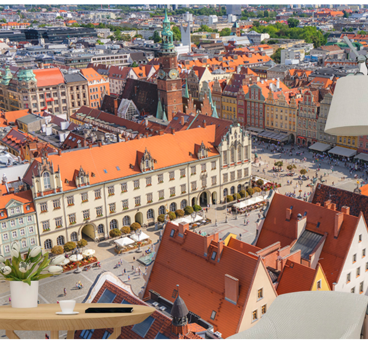 Papel mural ciudades vista histórica del paisaje urbano - TenVinilo