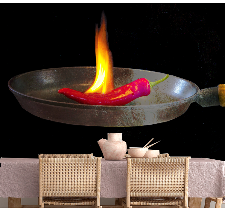 Papel mural cocina chile picante - TenVinilo