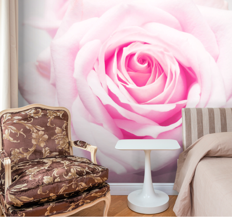 Papel mural de amapolas rosa suave - TenVinilo
