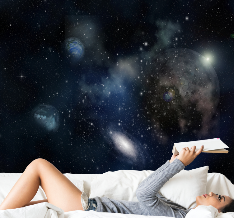 Papel mural espacio escena de exploración galáctica - TenVinilo