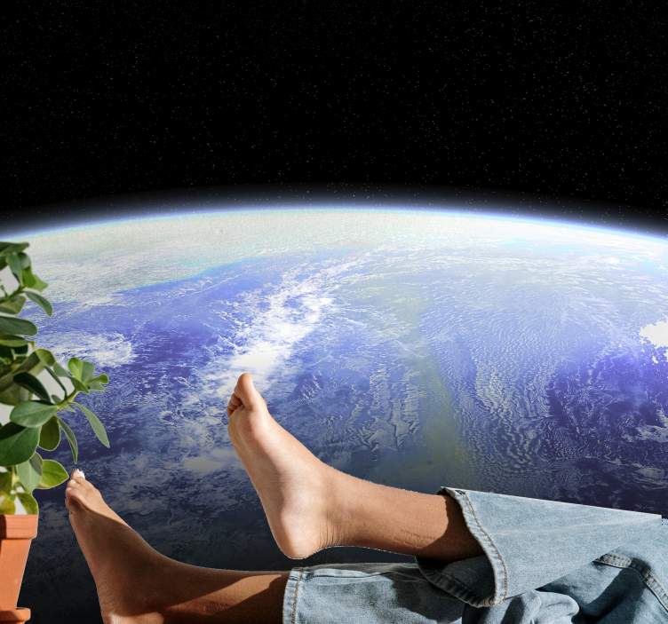 Papel mural espacio la tierra desde arriba - TenVinilo