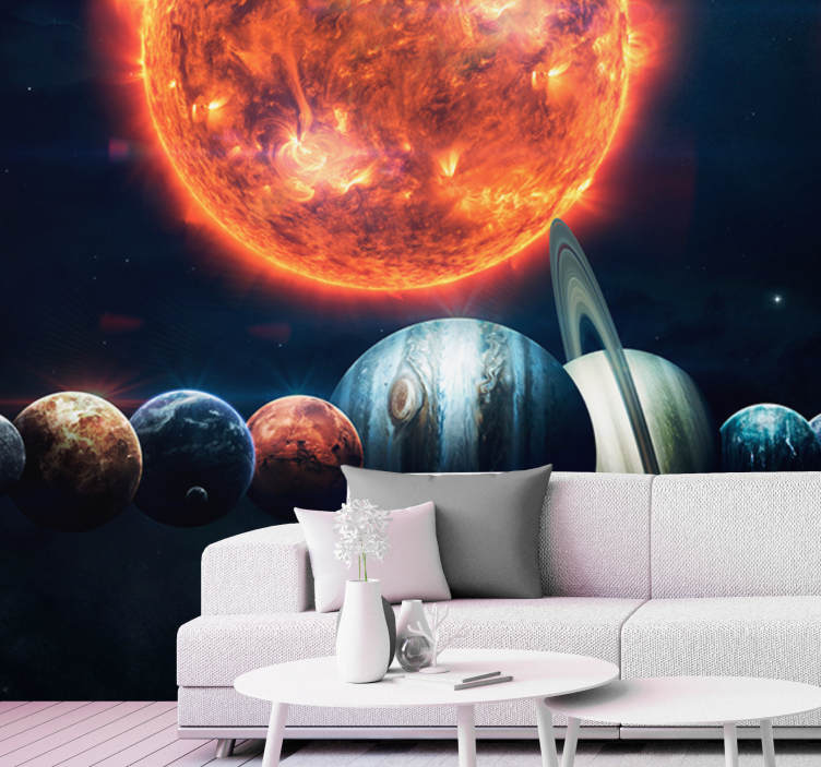 Papel mural espacio sistema planetario celestial - TenVinilo