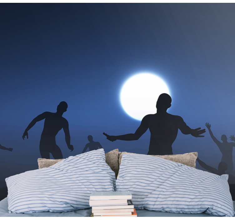 Papel mural fantasía siluetas bajo la luna - TenVinilo