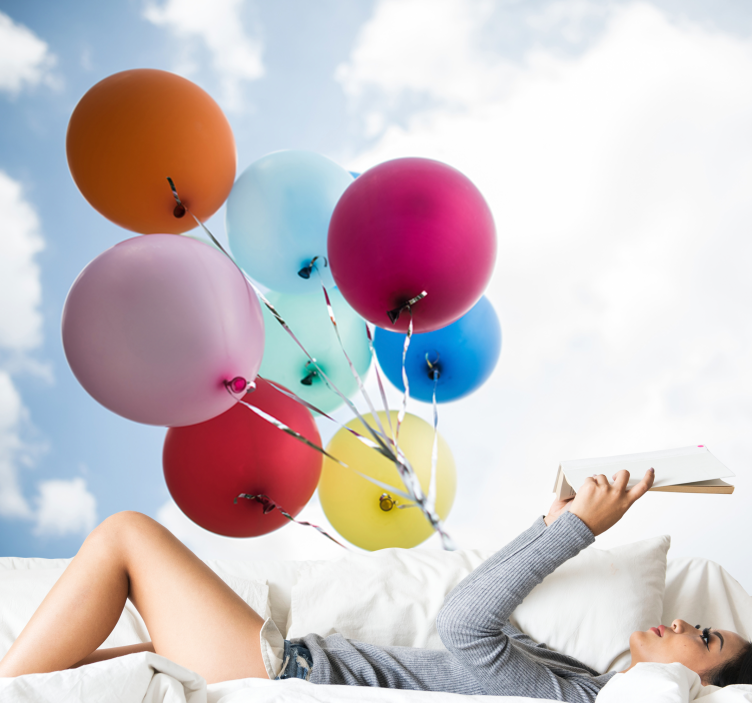 Papel mural flores colección de globos coloridos - TenVinilo