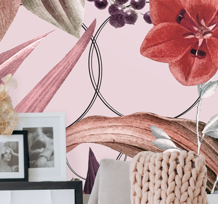 Papel mural flores diseño de patrones florales - TenVinilo