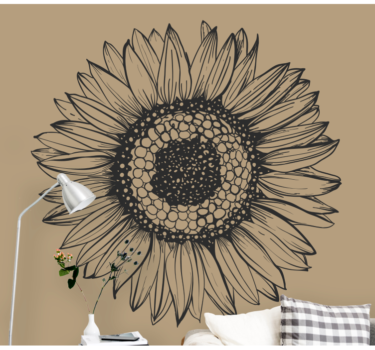 Papel mural flores diseño floral de girasoles - TenVinilo